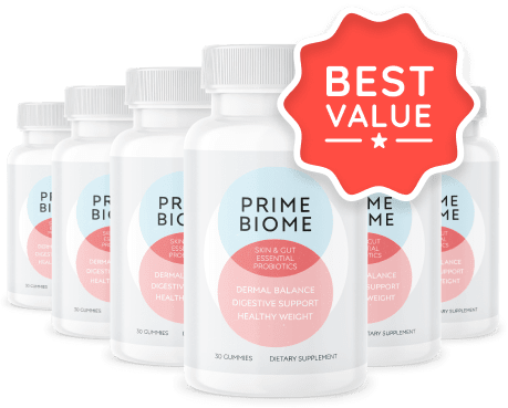 Buy PrimeBiome: six bottles of skin and gut probiotic gummies